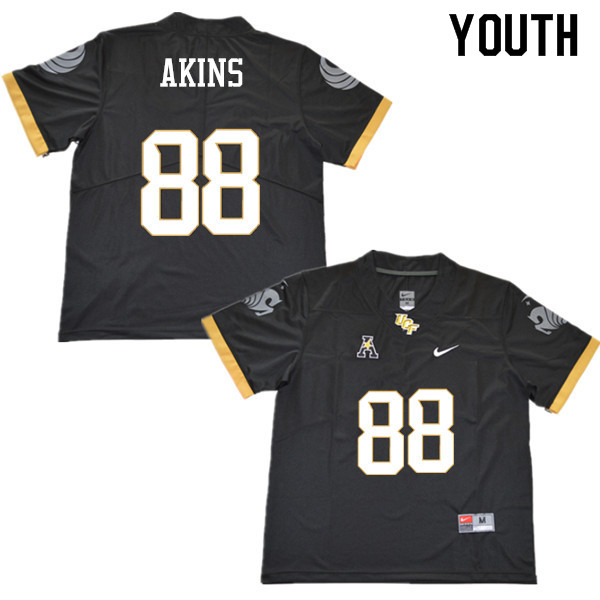 Youth #88 Jordan Akins UCF Knights College Football Jerseys Sale-Black
